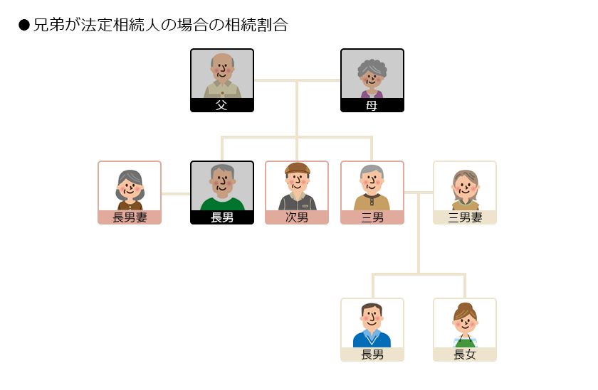 兄弟が法定相続人の場合の相続割合