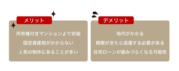  借地権付きマンションのメリット・デメリット