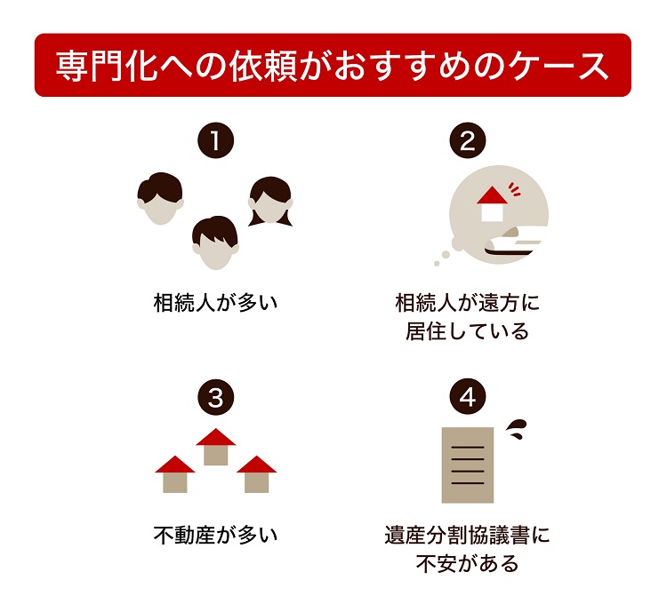 相続登記で専門家への依頼がおすすめなケース